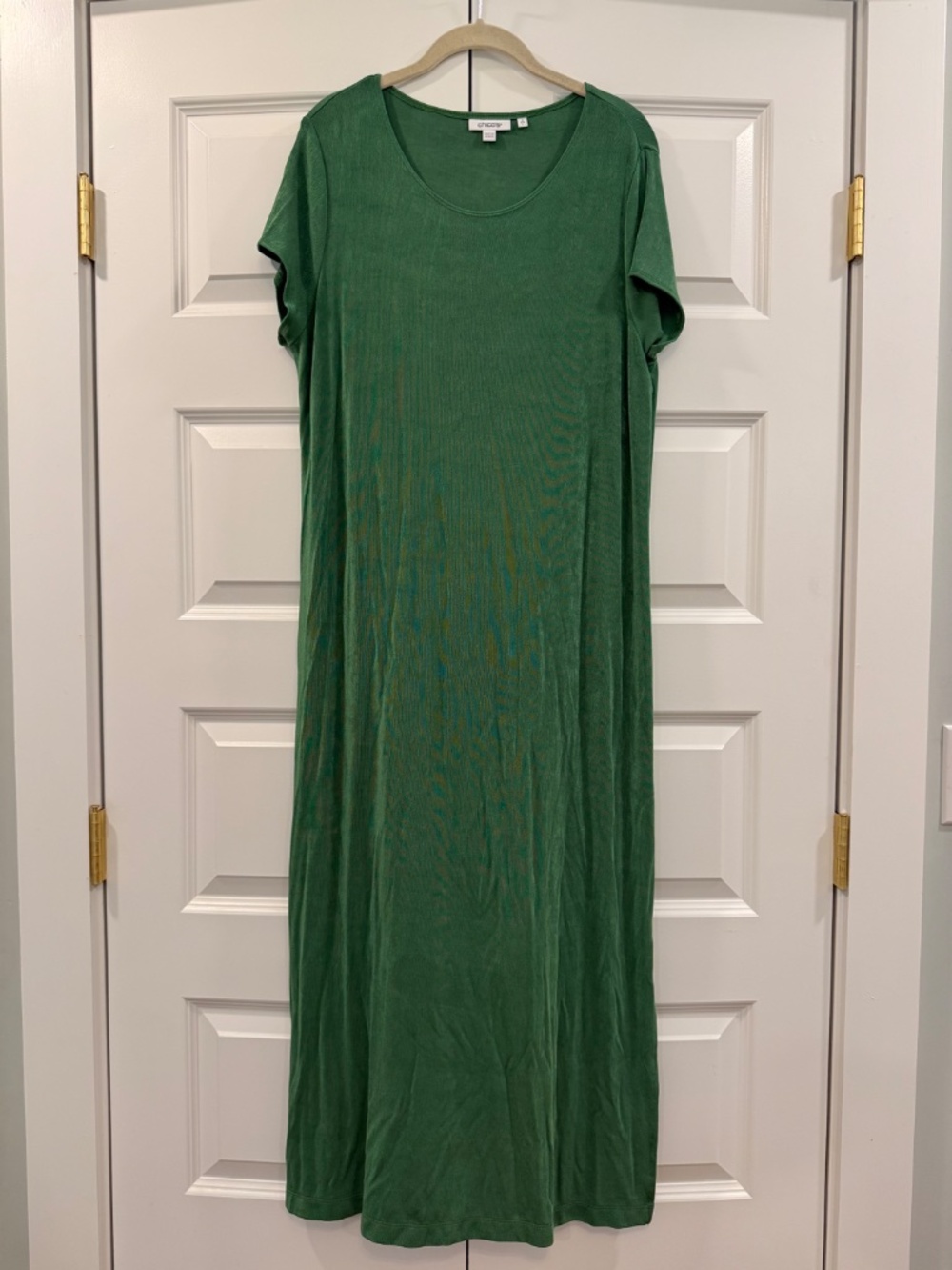 Chico's Maxi Green Travelers Dress Size Large - Picture 2 of 11